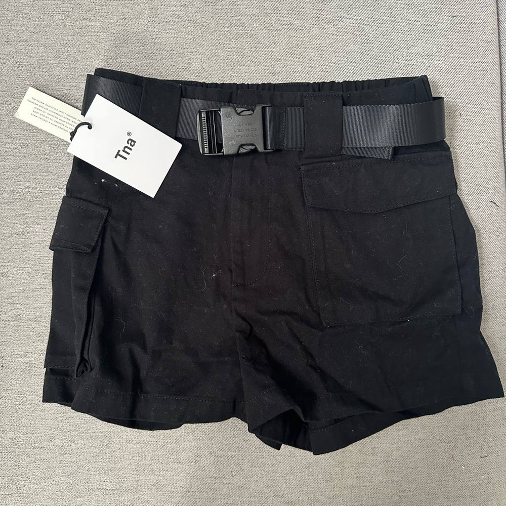 TNA black buckle shorts NWT size XS